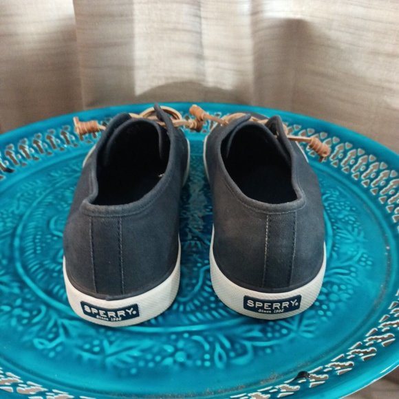 Women's Sperry Topsider Canvas Blue Pier View Sneakers 10M - Picture 3 of 7